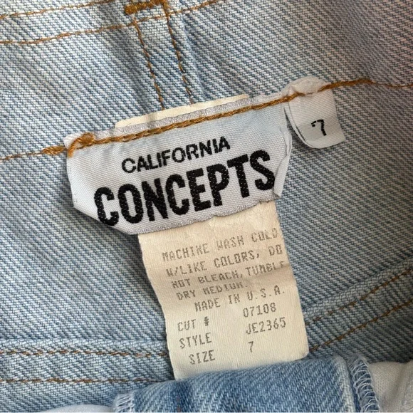 Vintage 90s California Concepts Jean Short Skirt Plaid Sz 7 Made In USA Western - Picture 3 of 13